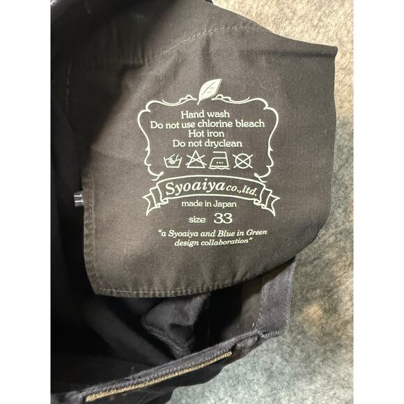 SYOAIYA x BLUE IN GREEN JAPAN Selvedge Handmade Dark Blue Jeans Straight W33 - Picture 8 of 11